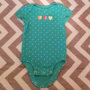 Green polkadot onesie